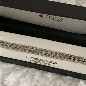 Macy’s 2 CT TW Genuine Diamond Bracelet St…